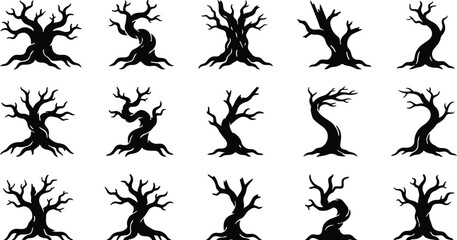 Collection of bare tree silhouettes © Sumon 3.0