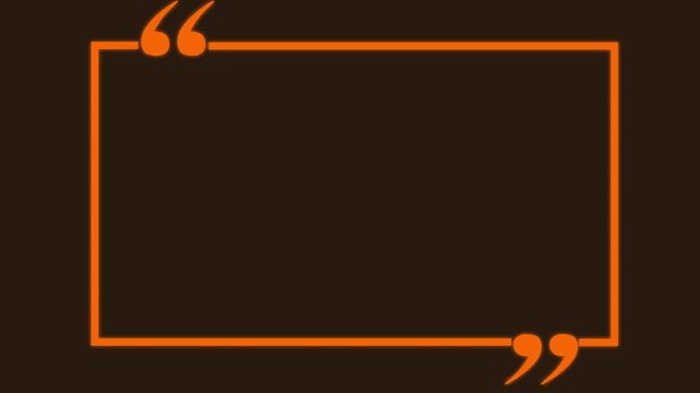rectangle box with quotation marks animation. Rectangle doodle frames with quote.