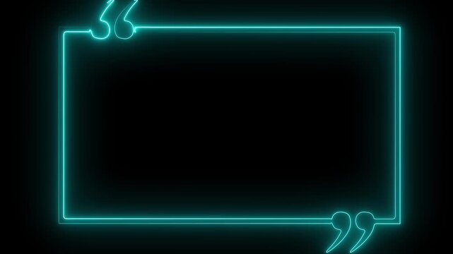 rectangle box with quotation marks animation. Rectangle doodle frames with quote.