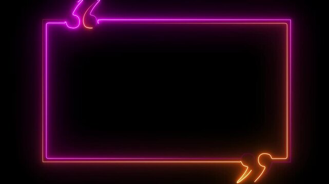 rectangle box with quotation marks animation. Rectangle doodle frames with quote.