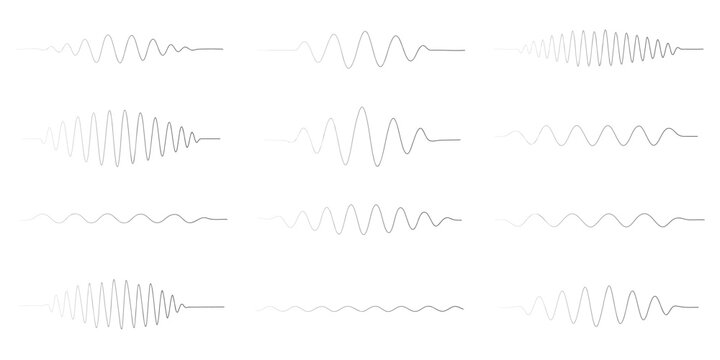 black Transparent png wavy doodle ink line. Hand drawn pen scribble vector illustration set of horizontal simple sketch style zigzag squiggles isolated transparent background overlay water waves wave