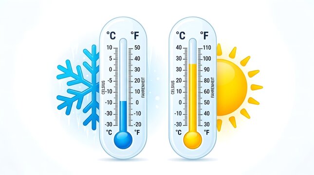 Temperature comparison of celsius and fahrenheit scales