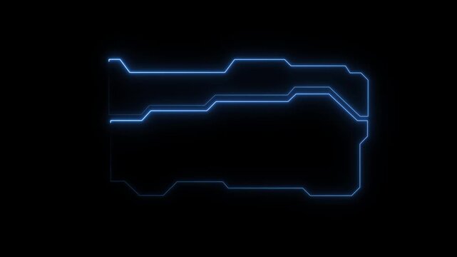 Sci-fi futuristic display borders dark digital screen panels. Sci-fi futuristic display animation glows with blue lines. Sci-fi futuristic display template layout.4k animation motion graphics video.