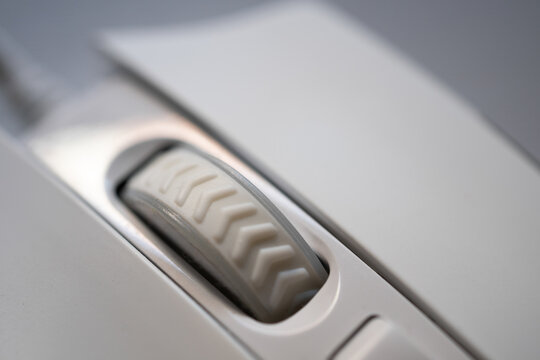 Close-up of a computer mouse wheel