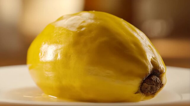 Yellow Ackee Fruit on a White Plate with Glossy Texture and Natural Lighting Featuring Edible, Food, Shiny with Healthy and Fresh Elements for Ripe
