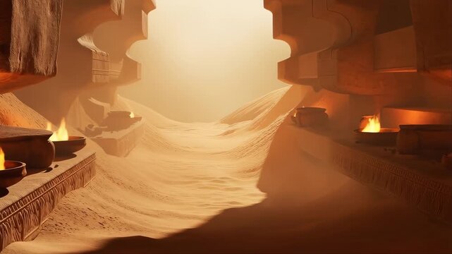 Ancient Temple with Glowing Light and Intricate Architecture Featuring Hyperrealistic, 3d Rendering, Digital Art with Fantasy Setting and Mystical