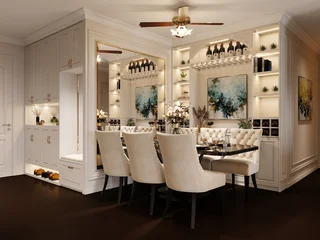 luxurious dining room, 3d render © murattellioglu