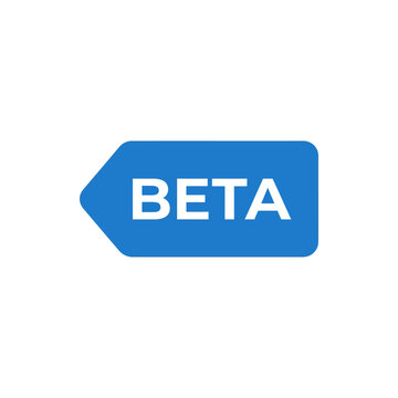 Blue label with beta software tag icon is perfect for website or software designs incorporating testing or pilot programs.