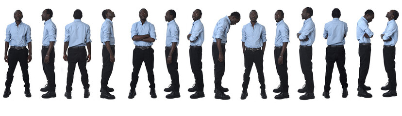 Obraz premium large group of same man standing on white background