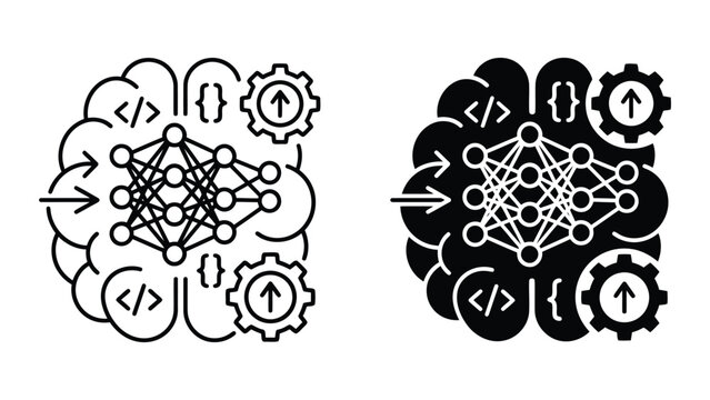Neural network artificial intelligence deep learning brain concept with learning