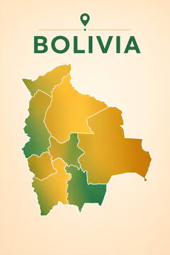 Bolivia Political Map with Department Boundaries Premium 3D Vector Illustration