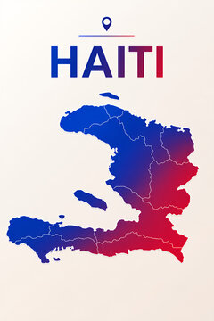 Haiti Political Map with Department Boundaries Premium 3D Vector Illustration