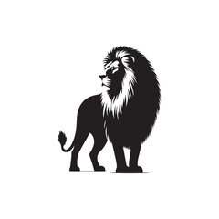 Obraz premium Liom Vector Silhouette - minimalist design of lion silhouette.