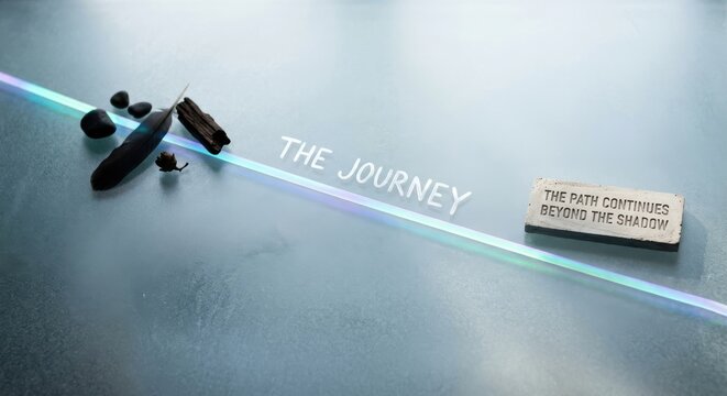 The Journey word on a frosted glass surface