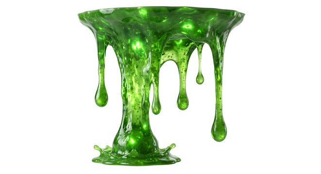 Dripping toxic green slime splash asset