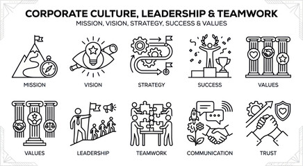 Business professionals collaborating on vision and strategy for corporate success © Terastal 