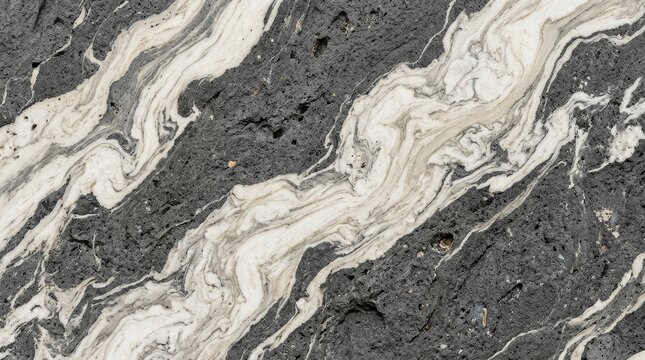 Detailed gray lava rock surface with cream veins