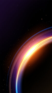 Vibrant Light Curve Abstract Background Mobile Wallpaper, Vector Illustration