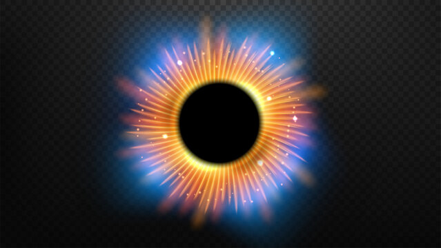 Abstract Cosmic Eclipse Light Frame, Vector Illustration
