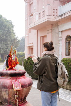Traveler in Varanasi, India