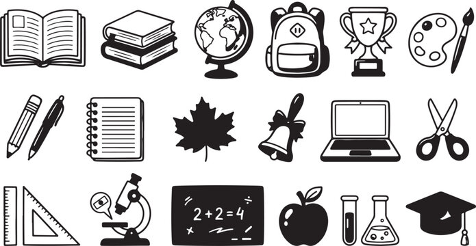 Free School & Office Stationery Vector Icons