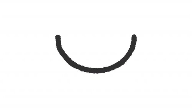 Animated upward curve movement of guided pathway charcoal stroke icon. Smooth tracking trajectory animation. Navigation pointer. Rough line element on white background. Hand drawn HD video
