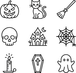 Fototapeta premium set of halloween icons