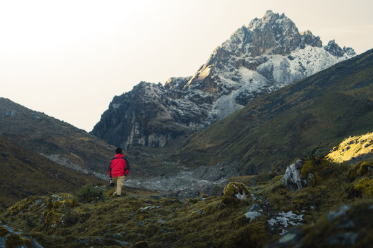 Hiker in Cusco, Peru Mountains