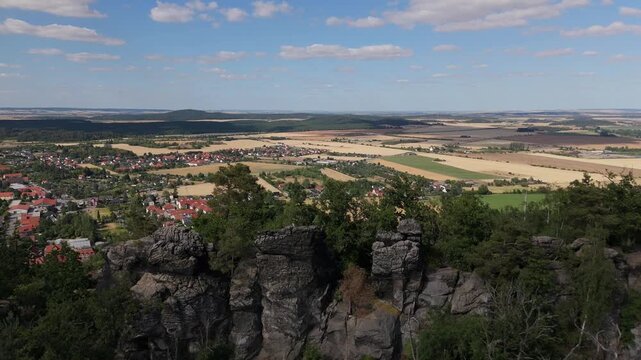 Teufelsmauer Rock Pillars Close Aerial Harz Blankenburg