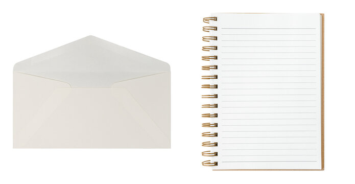 PNG Blank notebook with envelope on transparent background