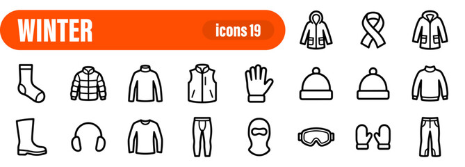 Winter Clothing and Apparel Icons © liubomir118809