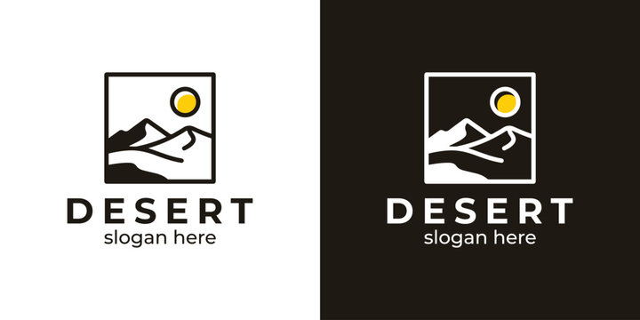 Creative illustration of simple desert logo design.