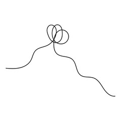 Obraz premium Twisted black wire, tangled cord, isolated object on a transparent background
