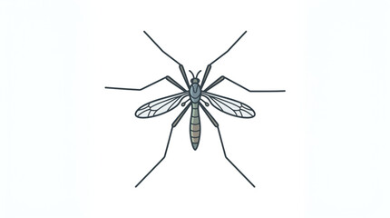 Detailed illustration of a mosquito insect with wings and long legs. © MndlL
