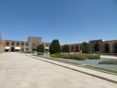 Historic Iranian Courtyard with Traditional Brick Architecture