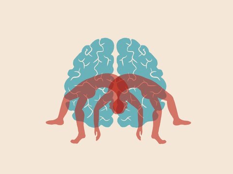 Brain With Human Figures suggesting health