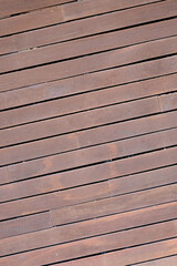 Obraz premium Close-up of the wooden slats of a pedestrian walkway.