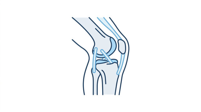 Anatomical Diagram of Human Knee Joint Structure.