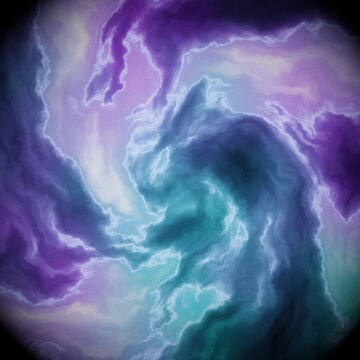 Violet Blue Cosmic Swirl Graphic Background with Soft Cloud Texture