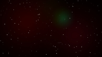 Green comet flying through starry night sky illustration © Arafat