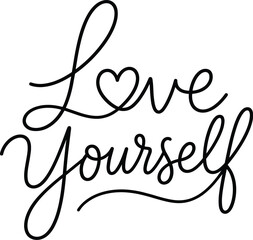 Obraz premium Love Yourself Typography Text Design.