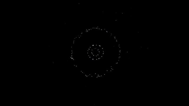 Spiral of Floating Metallic Particles in a Dark Background Featuring Abstract, Design, Pattern with Texture and Cosmic Elements for Space, Galaxy