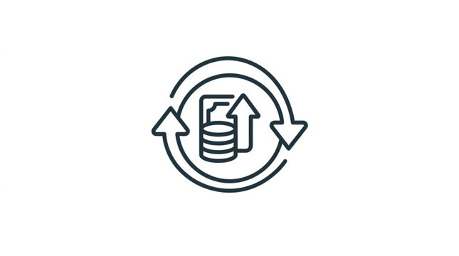 Circular Upload Download File Transfer Icon.