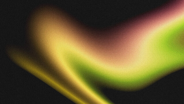 Textured noisy abstract backdrop on solid black base, featuring smooth curved gradient waves blending golden yellow, olive green, and muted dusty pink grainy blur.