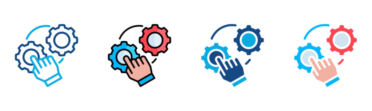 Execute Icon Multiple Style Vector Illustration