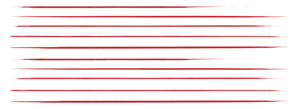 Grunge red strike through and underline elements. Set of hand drawn red pencil lines and strokes. Doodle vector graphic elements. Typography ink brush lines. vector illustration eps 10