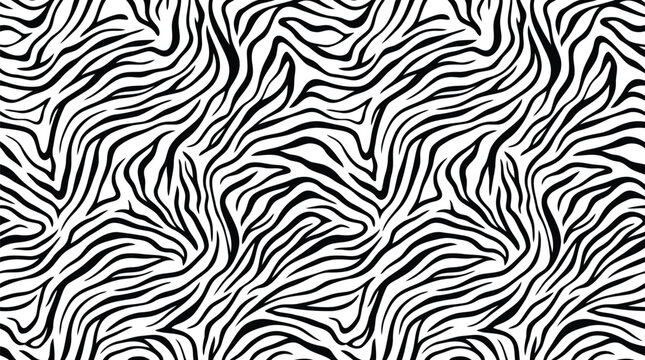 Bold black and white zebra stripe pattern seamless animal print