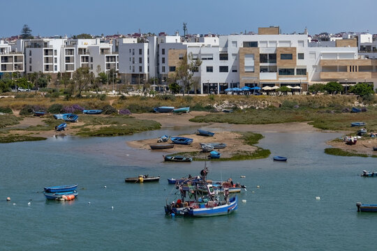  Fishing boats in Rabat harbour in Morocco