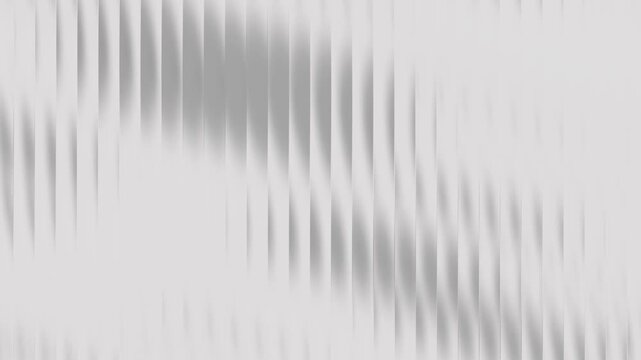 Abstract ribbed texture with glowing white and grey gradients moving across vertical slats in cinematic motion.