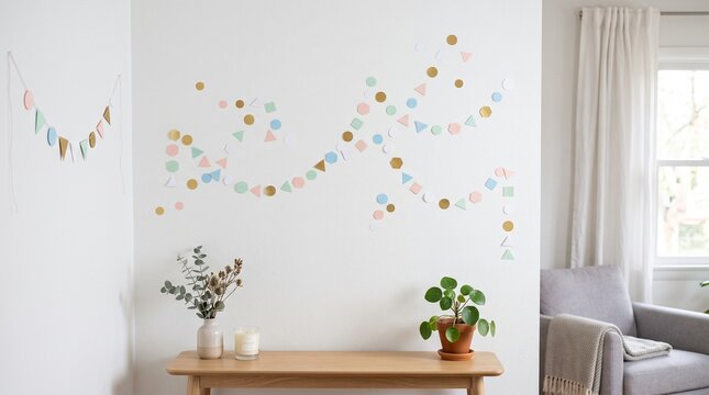Colorful geometric wall decals and home decor